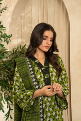 Lime Light Green – Digital Printed Chamki Lawn Shirt with Dupatta & Trouser (U2505)